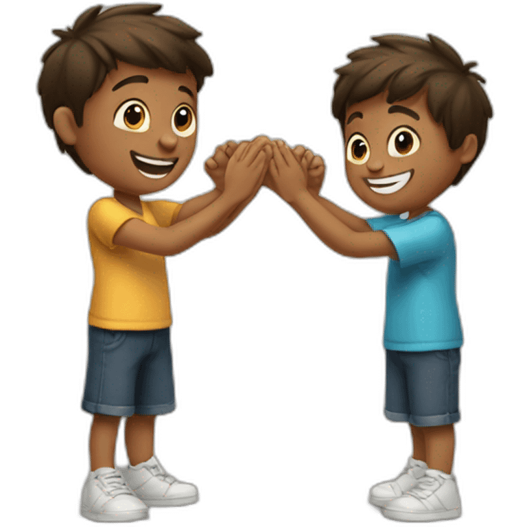 two boys high-fiving emoji