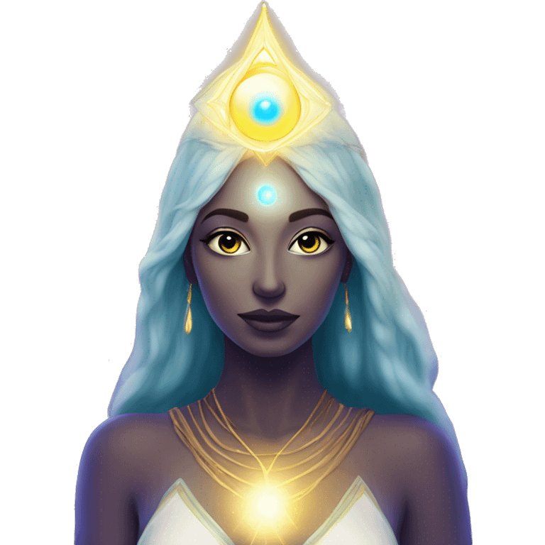 Pleiadian radiant glowing diva woman female third eye emoji