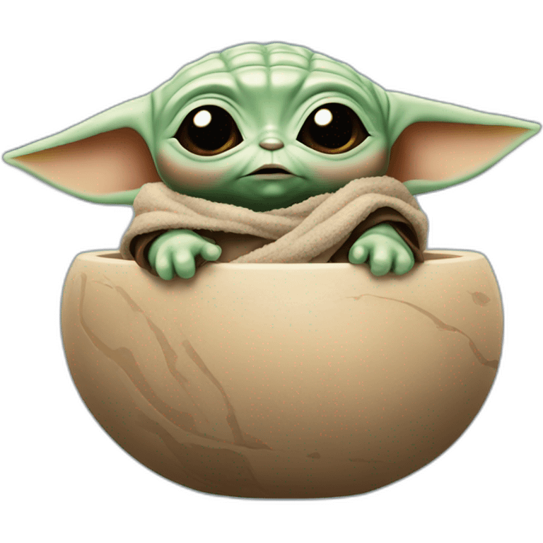 Baby yoda with the Mandalorian emoji