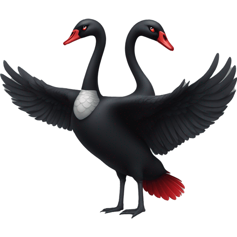 Black Swan with red eyes and wide wings emoji