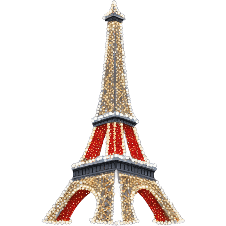 Eiffel tower wrapped in Christmas lights  emoji