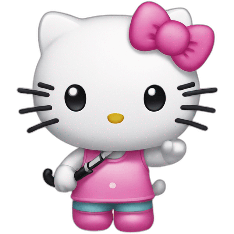 hello kitty with tong emoji