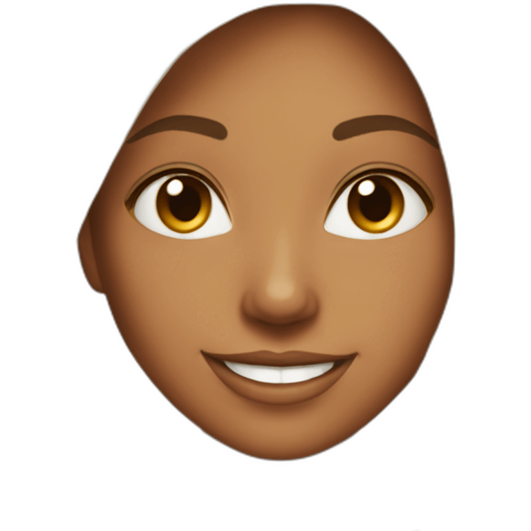 Beautiful tan skin women, smile emoji