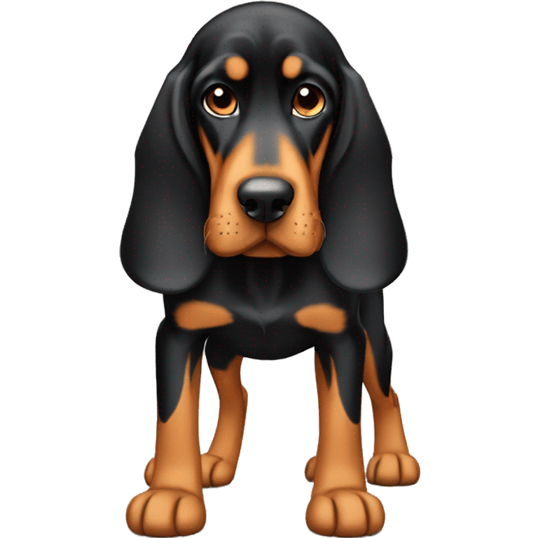 Black And Tan Coonhound Dog Breed Full Body emoji