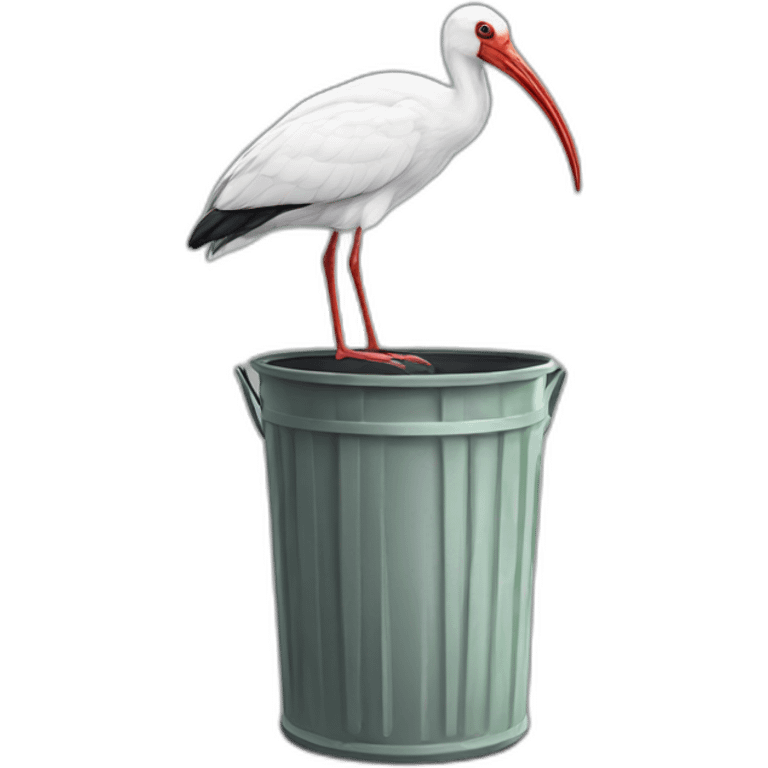 Australian white ibis in a trash can emoji