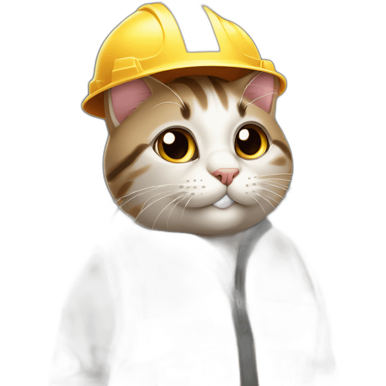 Animated image of a cat working at a construction site. emoji