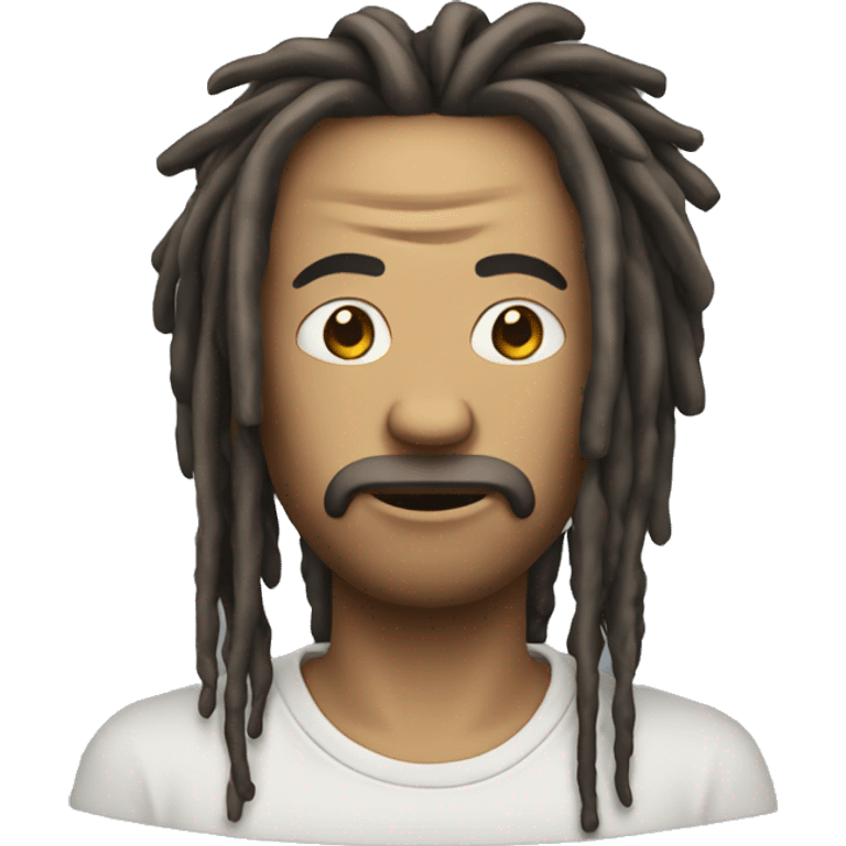 nonchalant dreeadhead with dreads in face emoji