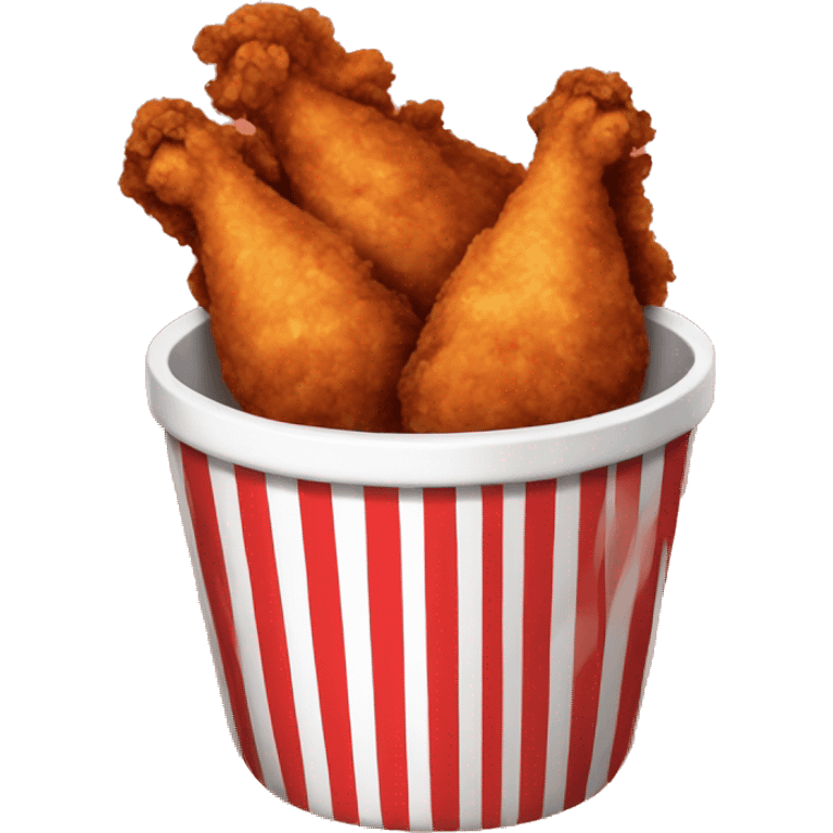 Red and white striped cup of fried chicken emoji