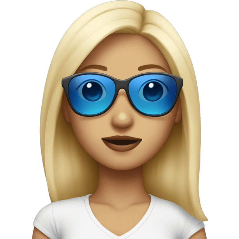 blondie girl with blue sunglasses emoji