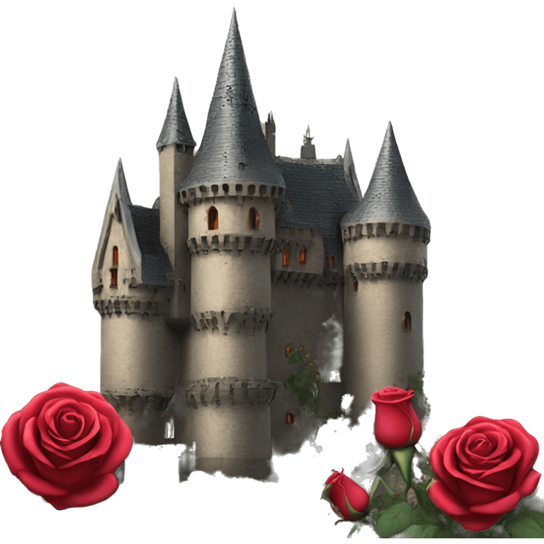 gothic castle with roses  emoji