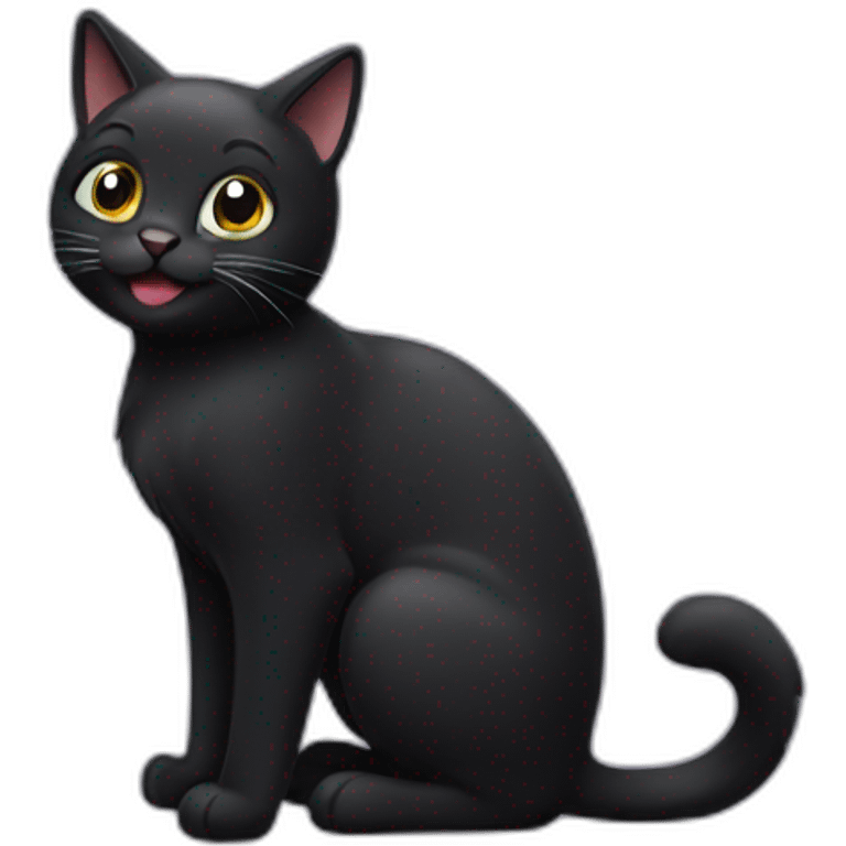 cheerful black cat emoji