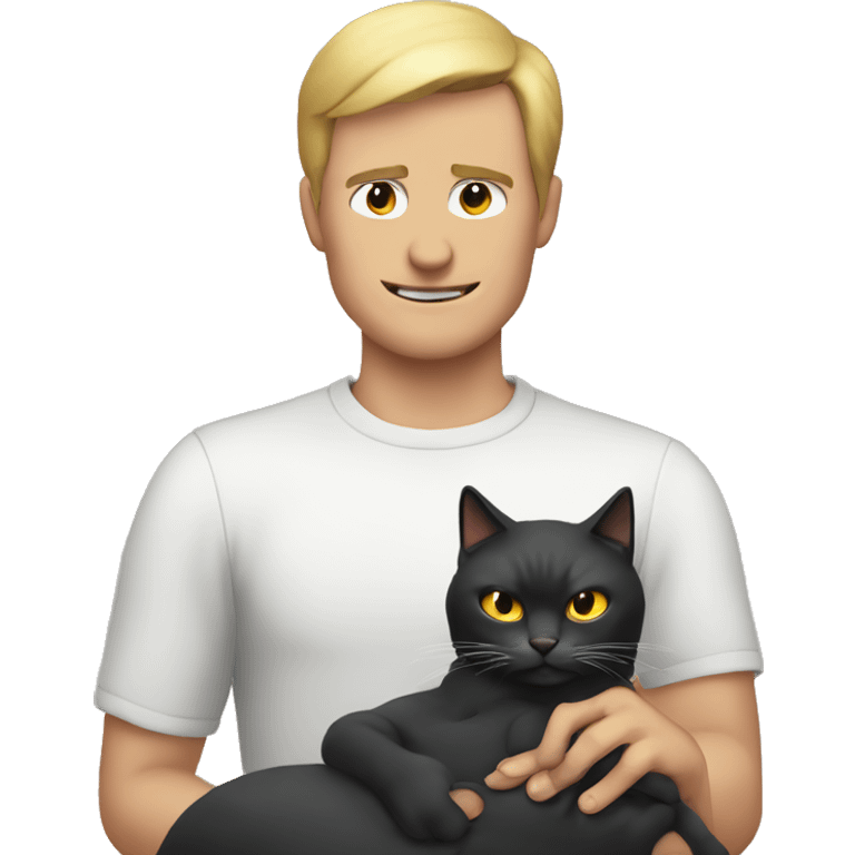 Evil dude petting cat emoji