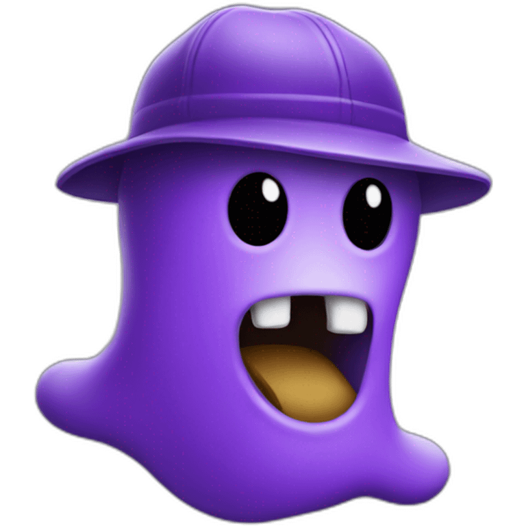 Make a purple ghost with a beisbol hat   emoji