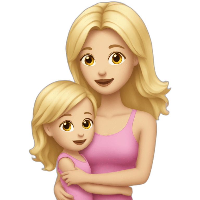 blonde mom and blonde baby girl emoji