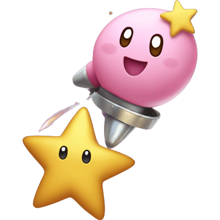 Kirby on a shooting star emoji