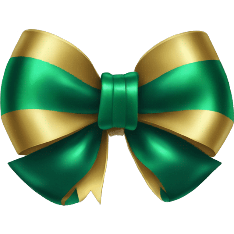 Emerald green and gold bow emoji