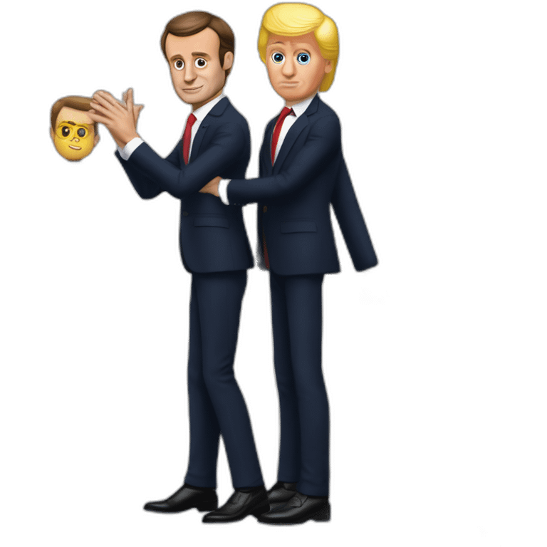 Emmanuel Macron sert la main à donald trump emoji