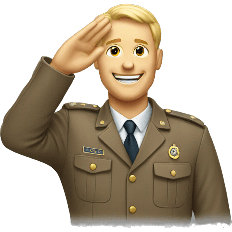 happy white man saluting emoji