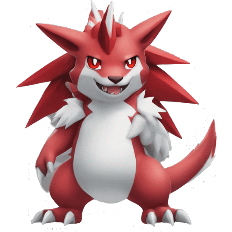 Full body cute cool Guilmon-Zoroark-Zangoose emoji