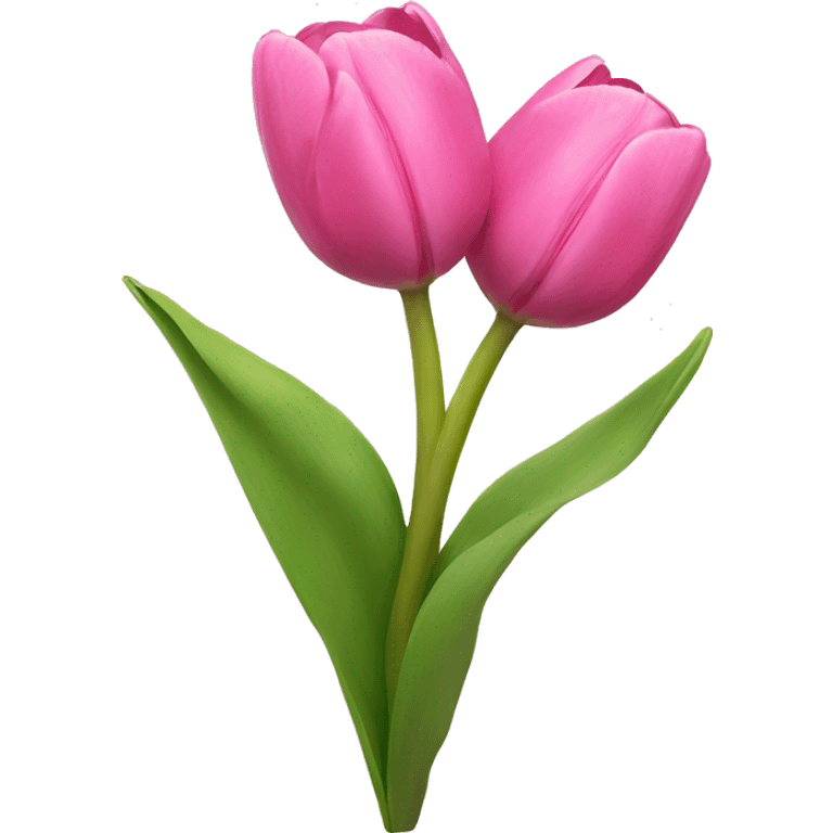 Pink tulips with a bow emoji