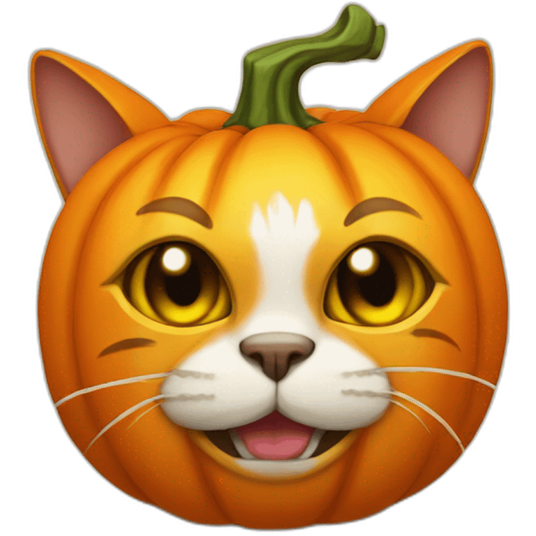 cat with a pumpkin head emoji