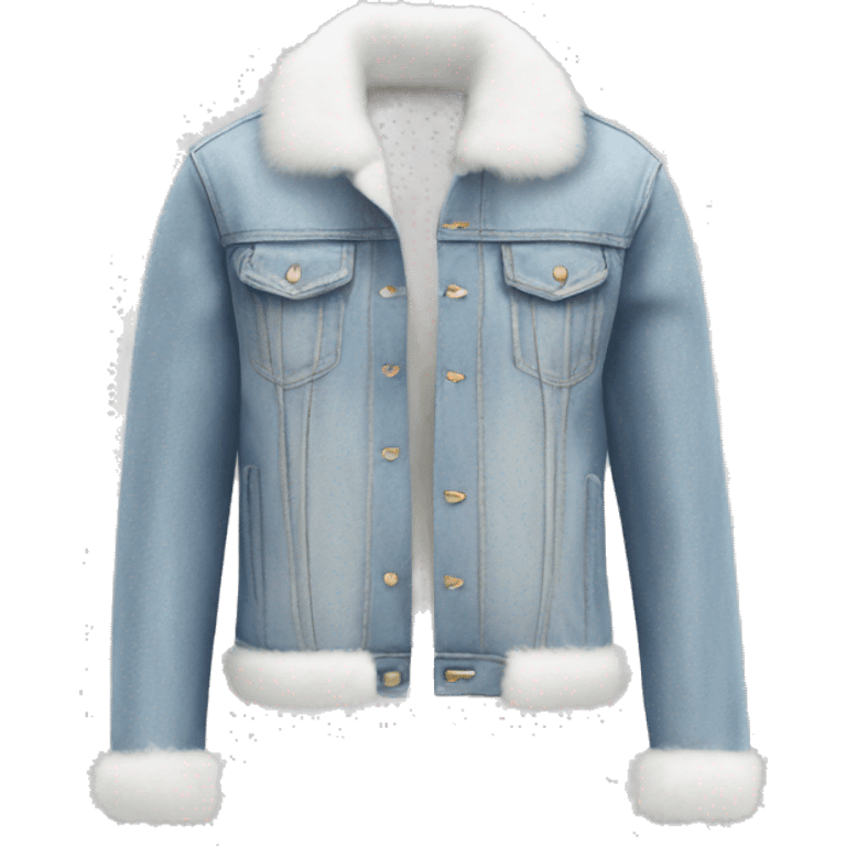 Light Denim Jackets with white fur emoji