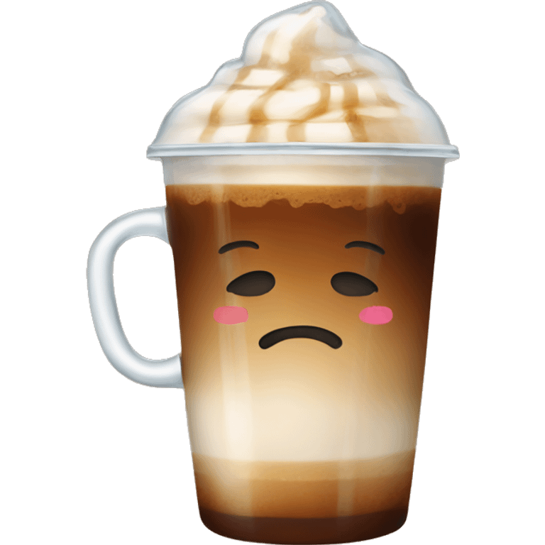 Starbuck ice coffee with ice cubes emoji