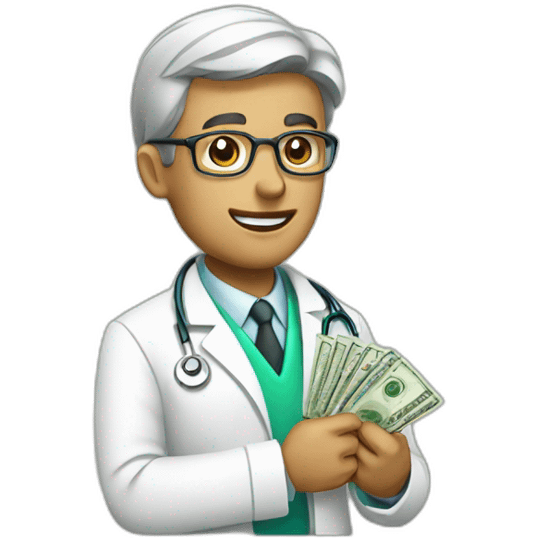 doctor recieving money emoji