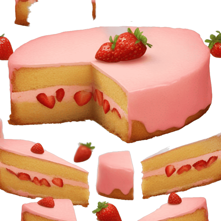 slice of strawberry cake emoji