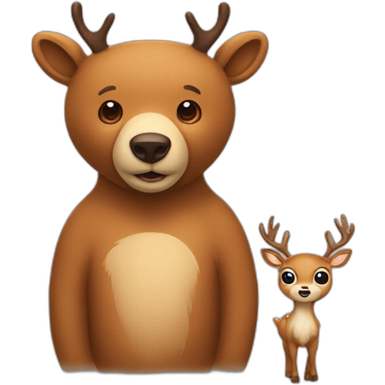 a bear and a deer  emoji