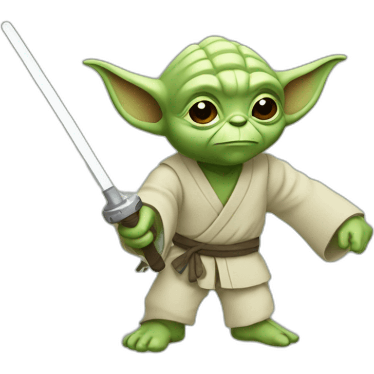 yoda making fencing emoji