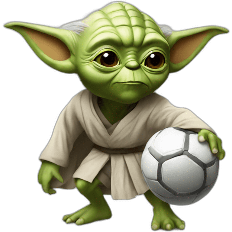 Yoda playing football in Manchester united emoji