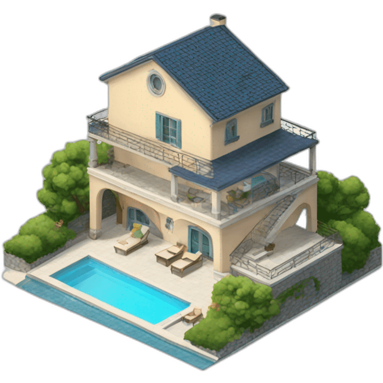 Villa with swimming pool emoji