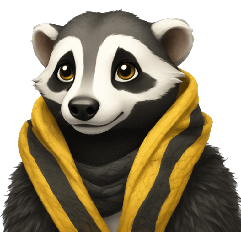 Hufflepuff badger with scarf emoji