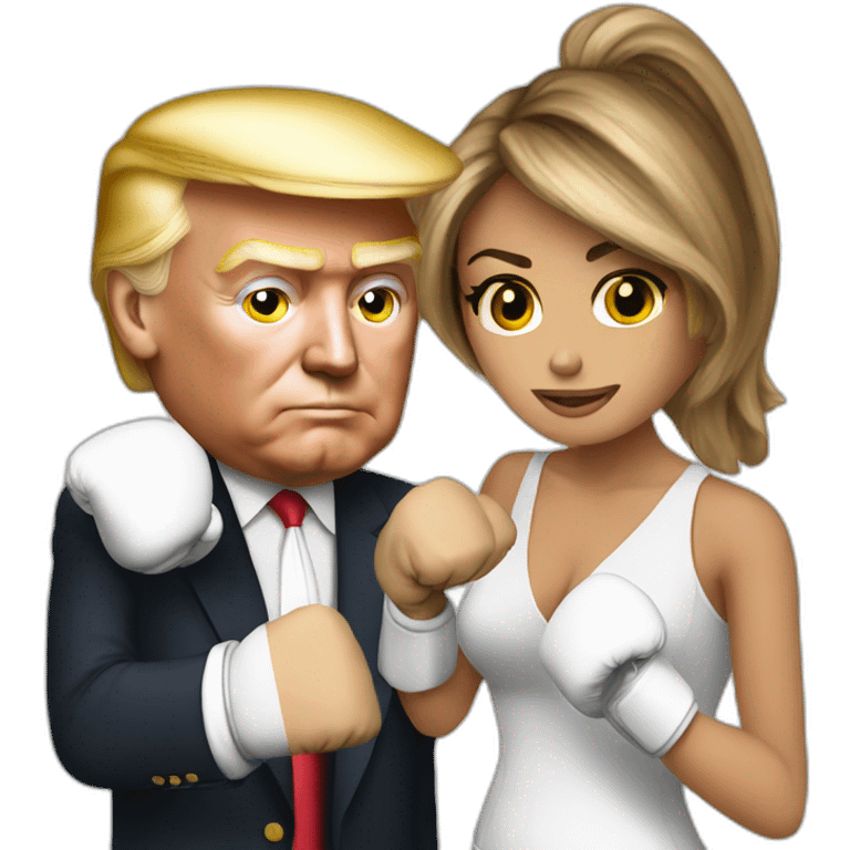 Trump boxing with melania emoji