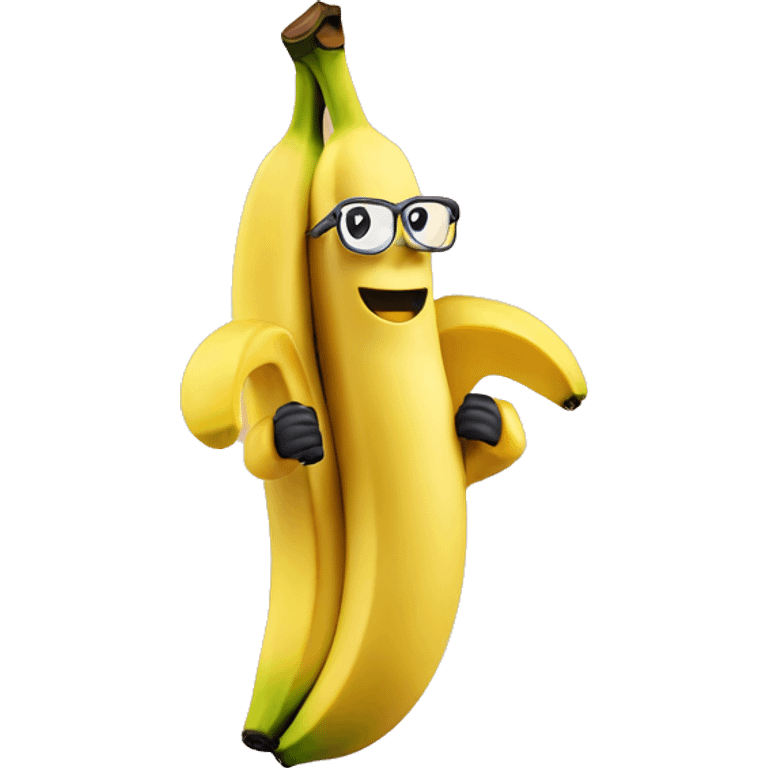 yellow banana with a banana mini figurine in his arms emoji