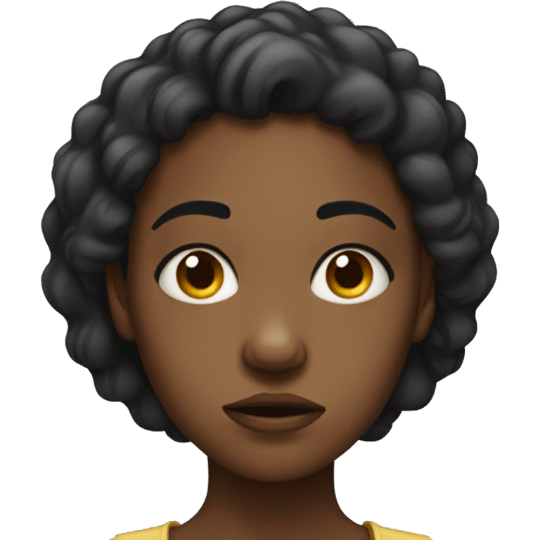 black girl with disgusted look emoji