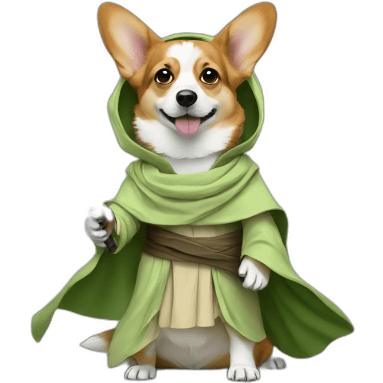 Corgi dress as yoda emoji