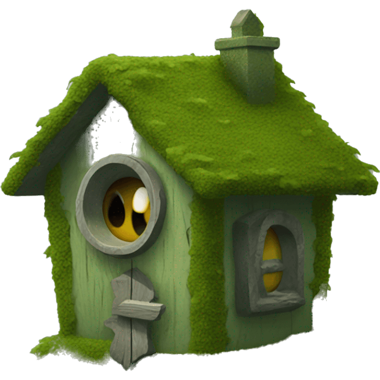 Haunted Mossy house birdhouse  emoji