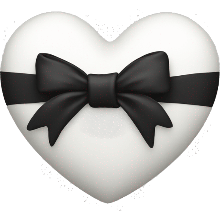 White heart with black bow emoji