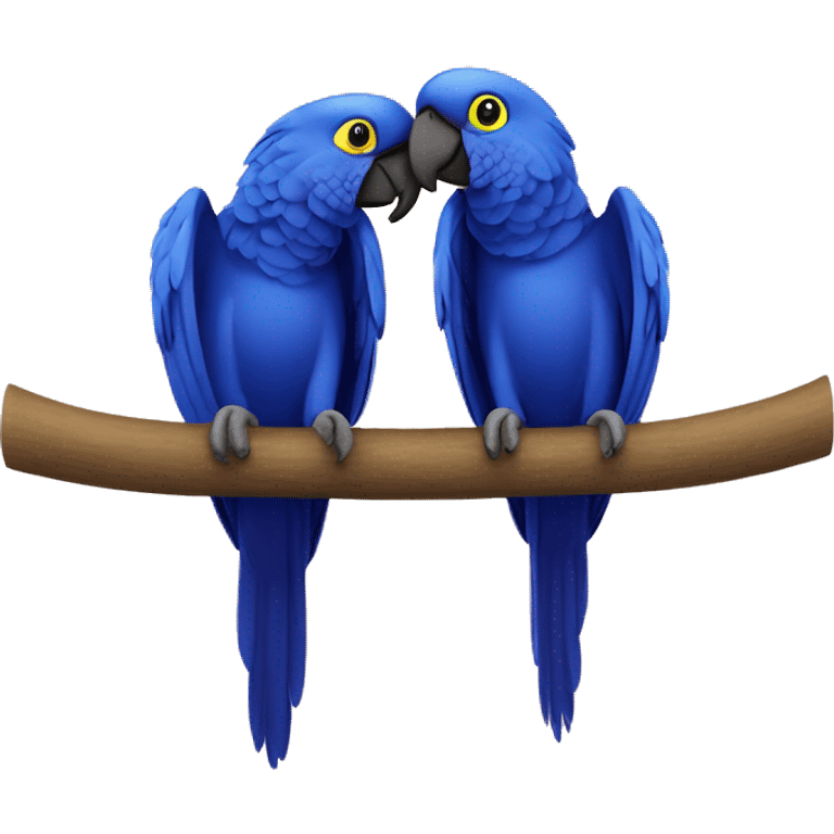 Hyacinth Macaw pair Full Body love each other emoji