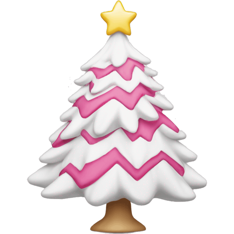 white and pink christmas tree emoji