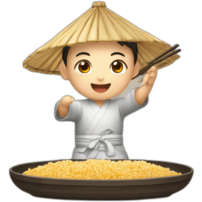 Chinois qui mange du riz emoji