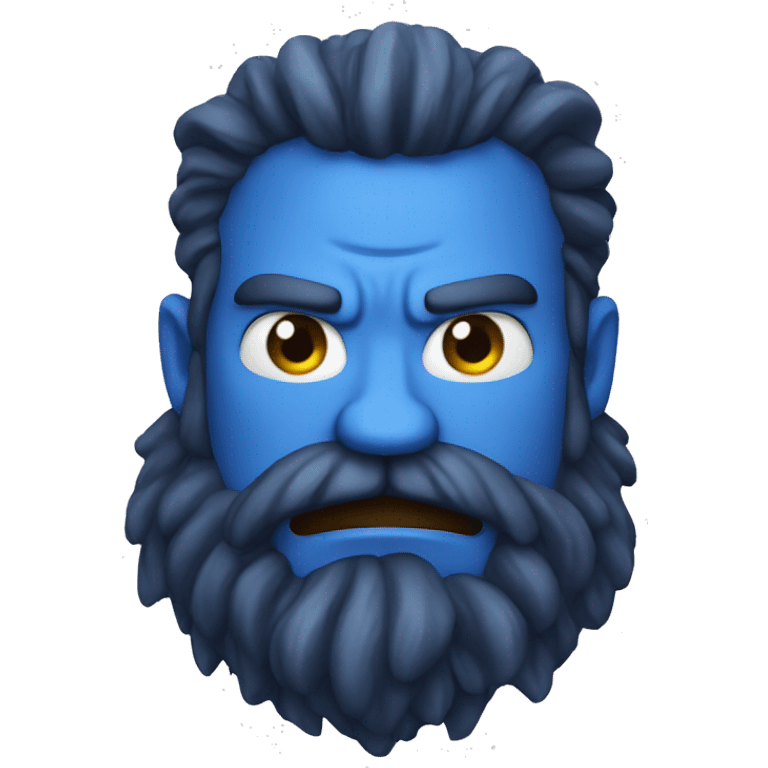 blue giant with  a beard angry emoji