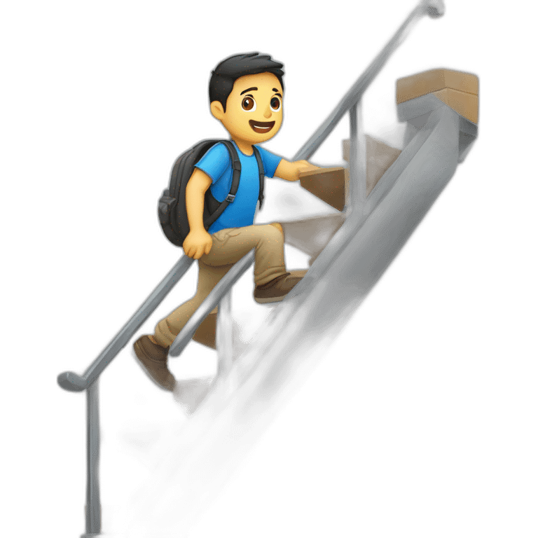 Un papi qui descend les escaliers emoji