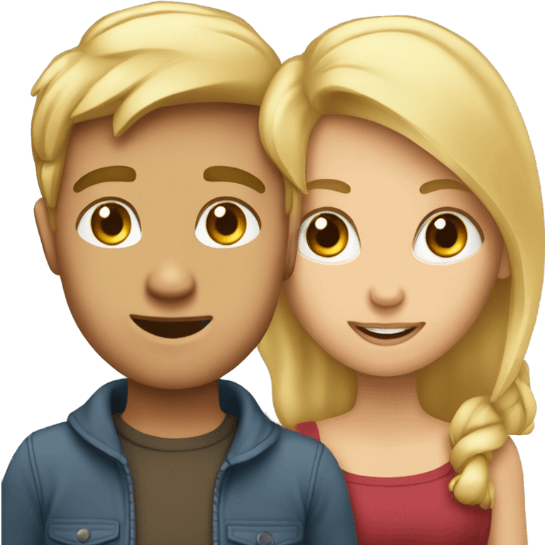 een jongen en een meisje die allebei blond zij.mn emoji