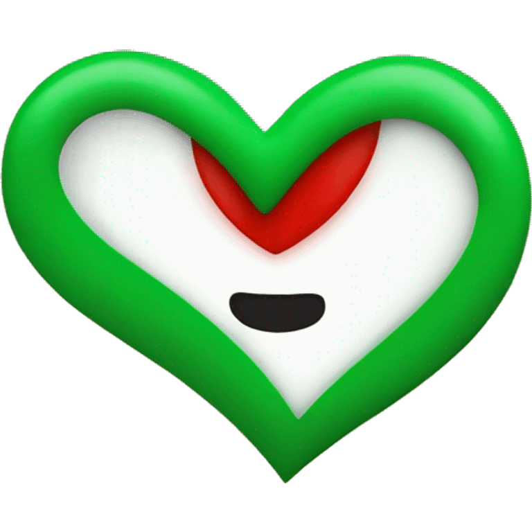 heart emoji half red and half green emoji