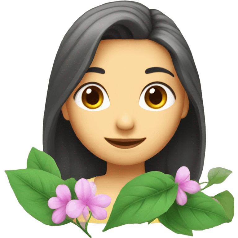 jasmins flowers with leafs emoji