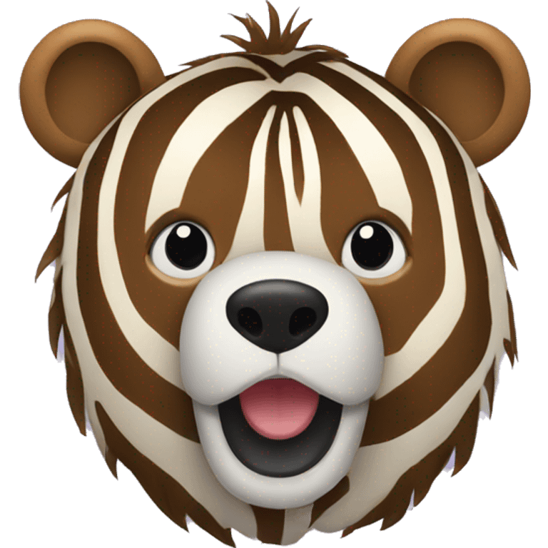 a bear top half with a zebra bottom half emoji