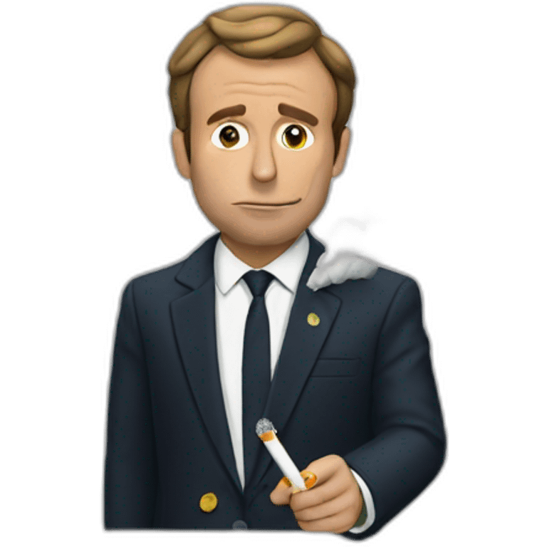 Macron smoke cigarette emoji